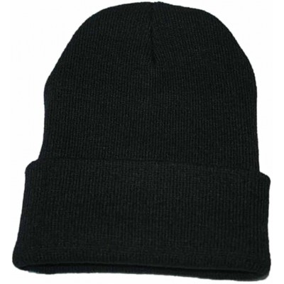 Skullies & Beanies Unisex Slouchy Knitting Beanie Hip Hop Cap & Warm Winter Ski Hat - Black - CO187R7HS54 $12.03