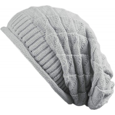 Skullies & Beanies Women Men Slouchy Beanie Hat Baggy Oversized Knit Winter Warm Cap - Style 2-grey - CS18IZ63MMG $12.67