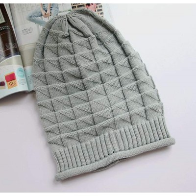 Skullies & Beanies Women Men Slouchy Beanie Hat Baggy Oversized Knit Winter Warm Cap - Style 2-grey - CS18IZ63MMG $12.67