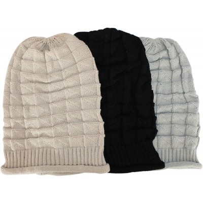 Skullies & Beanies Women Men Slouchy Beanie Hat Baggy Oversized Knit Winter Warm Cap - Style 2-grey - CS18IZ63MMG $12.67