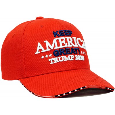 Baseball Caps Trump 2020 Keep America Great Embroidery Campaign Hat USA Baseball Cap - Style No.2- Red - CP18QM0I3T9 $10.57