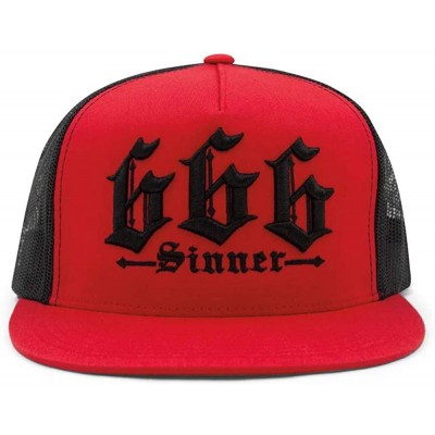 Baseball Caps 666 Trucker - Red - CT18ODUNDR5 $33.85