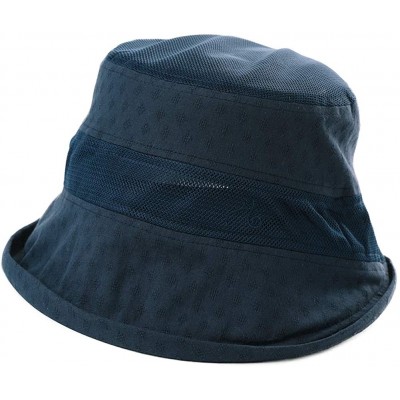 Sun Hats Fishing Bucket Hat for Men Women Foldable UPF50+ Chin Strap - 99749_navy Blue - CY12D6RDFQV $9.61