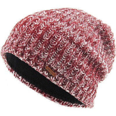 Skullies & Beanies Super Warm Slouchy Fleeced Long Beanie Warm Fur Lined Winter Knit Hat Thick Skull Cap - CH18GL6HD0Z $11.25