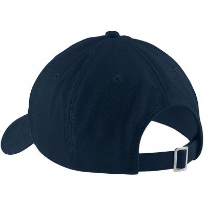 Baseball Caps Nope with Box 100% Brushed Cotton Adjustable Baseball Cap - Navy - CU12MZJENOC $21.74