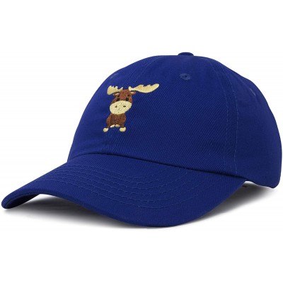 Baseball Caps Cute Moose Hat Baseball Cap - Royal Blue - CA18LZ70AGQ $12.52