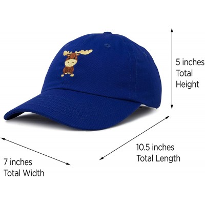 Baseball Caps Cute Moose Hat Baseball Cap - Royal Blue - CA18LZ70AGQ $12.52