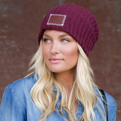 Skullies & Beanies Beanie - Burgundy - C318D75TO7W $21.18