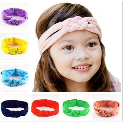 Headbands Elastic Flower Printed Turban Head Wrap Headband Twisted Hair Band - Yellow - CD12NGBU5GA $9.11