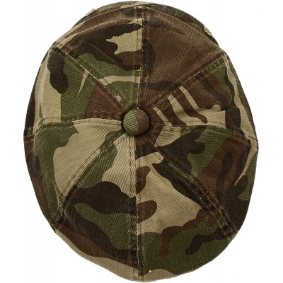 Newsboy Caps Men's Women's Unisex Cotton Packable Camouflage Newsboy Cap Gatsby Hat - Green - C711LHPI2EF $9.28