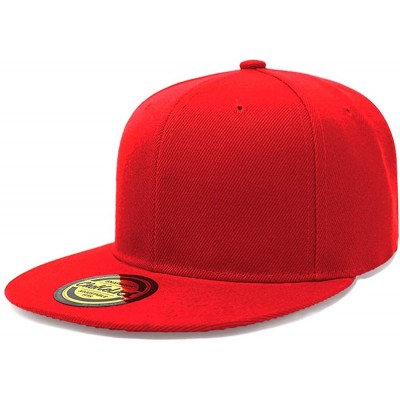 Baseball Caps Flat Visor Snapback Hat Blank Cap Baseball Cap - Red - C21862XNN63 $9.43