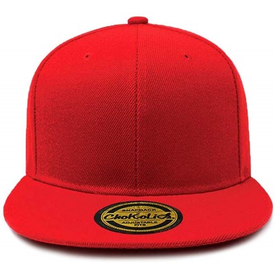 Baseball Caps Flat Visor Snapback Hat Blank Cap Baseball Cap - Red - C21862XNN63 $9.43