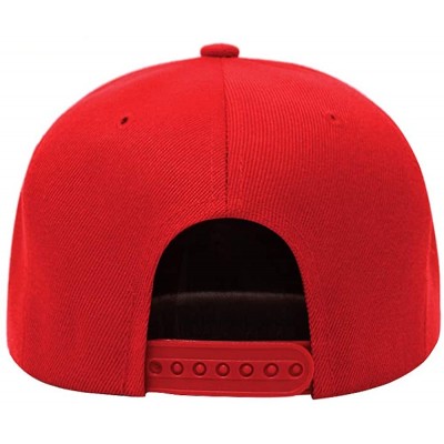 Baseball Caps Flat Visor Snapback Hat Blank Cap Baseball Cap - Red - C21862XNN63 $9.43