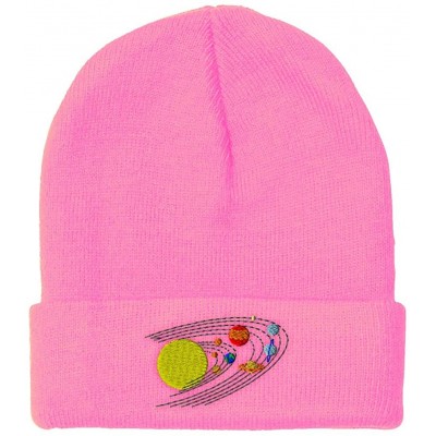 Skullies & Beanies Custom Beanie for Men & Women Astronomy Orbit Solar System Embroidery Acrylic - Soft Pink - C118ZS3QQIQ $1...