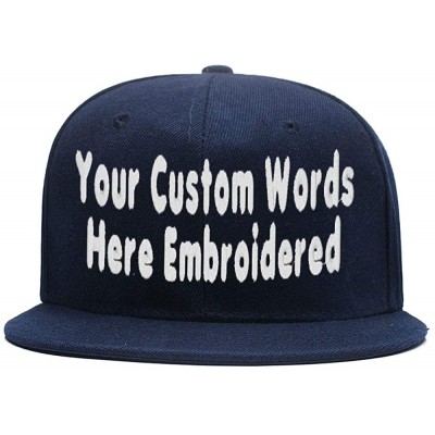 Baseball Caps Custom Embroidered Hip-hop Hat Personalized Adjustable Hip-hop Cap Add Your Text - Dark Blue - CA18H5H745G $20.94