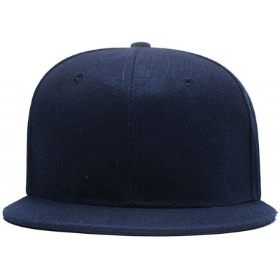 Baseball Caps Custom Embroidered Hip-hop Hat Personalized Adjustable Hip-hop Cap Add Your Text - Dark Blue - CA18H5H745G $20.94