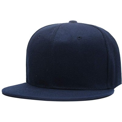 Baseball Caps Custom Embroidered Hip-hop Hat Personalized Adjustable Hip-hop Cap Add Your Text - Dark Blue - CA18H5H745G $20.94