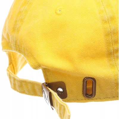 Baseball Caps Low Profile Vintage Washed Pigment Dyed 100% Cotton Adjustable Baseball Cap - Yellow - CB180ZWU7G3 $13.75