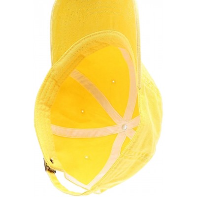 Baseball Caps Low Profile Vintage Washed Pigment Dyed 100% Cotton Adjustable Baseball Cap - Yellow - CB180ZWU7G3 $13.75