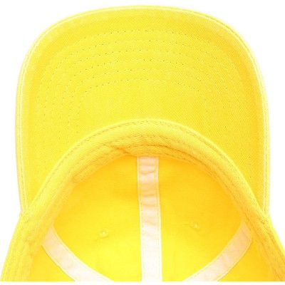 Baseball Caps Low Profile Vintage Washed Pigment Dyed 100% Cotton Adjustable Baseball Cap - Yellow - CB180ZWU7G3 $13.75