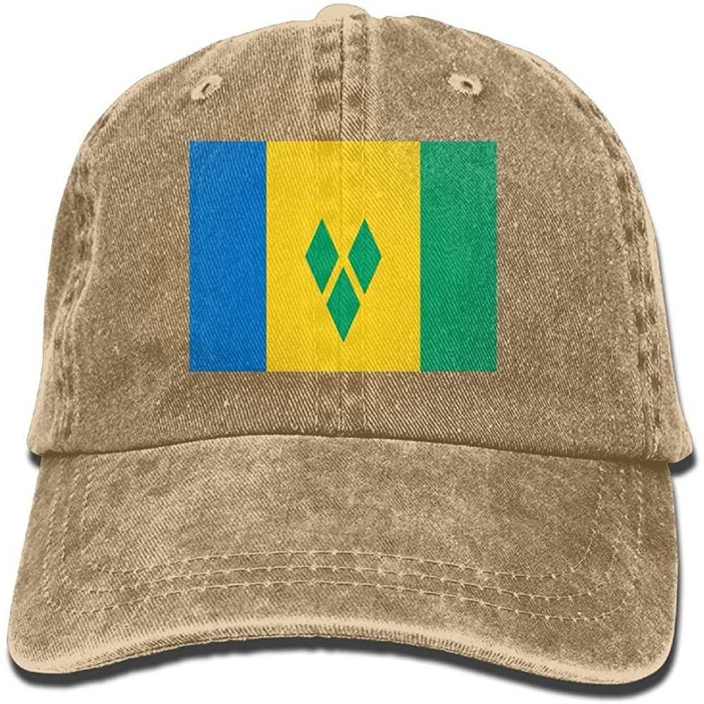 Baseball Caps Flag of Saint Vincent and The Grenadines Unisex Adult Baseball Hat Sports Outdoor Cowboy Cap - Natural - CI180A...