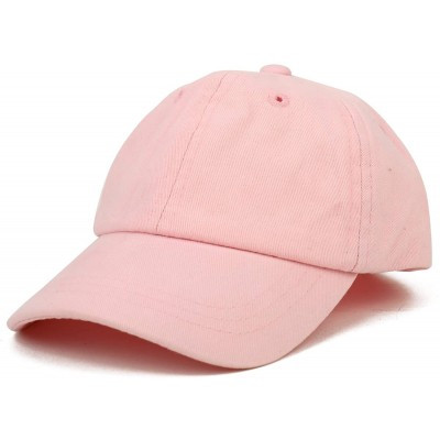 Baseball Caps Infant Size Unstructured Pigment Dyed Washed Baseball Cap - Pink - CB18I587W8I $13.70