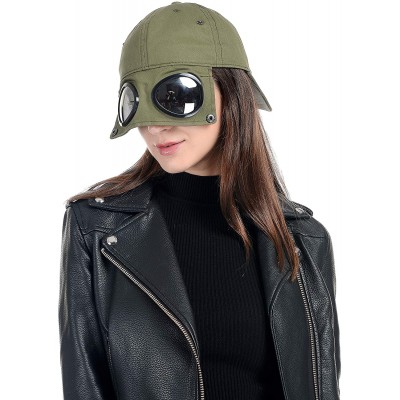 Baseball Caps Novelty Baseball Cap with Sunglasses- Creative Fitted Hat with Goggles 2 in 1 Design for Men Women Teens - CB19...