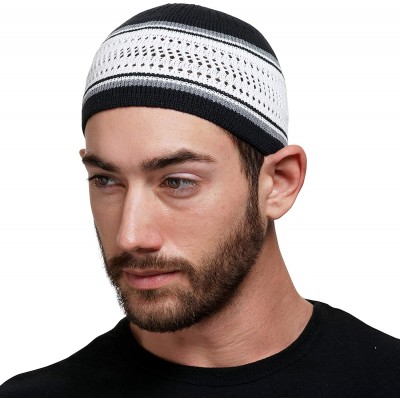 Skullies & Beanies 100% Cotton Skull Cap Chemo Kufi Under Helmet Beanie Hats in Solid Colors and Stripes - CB193722ZY2 $10.04