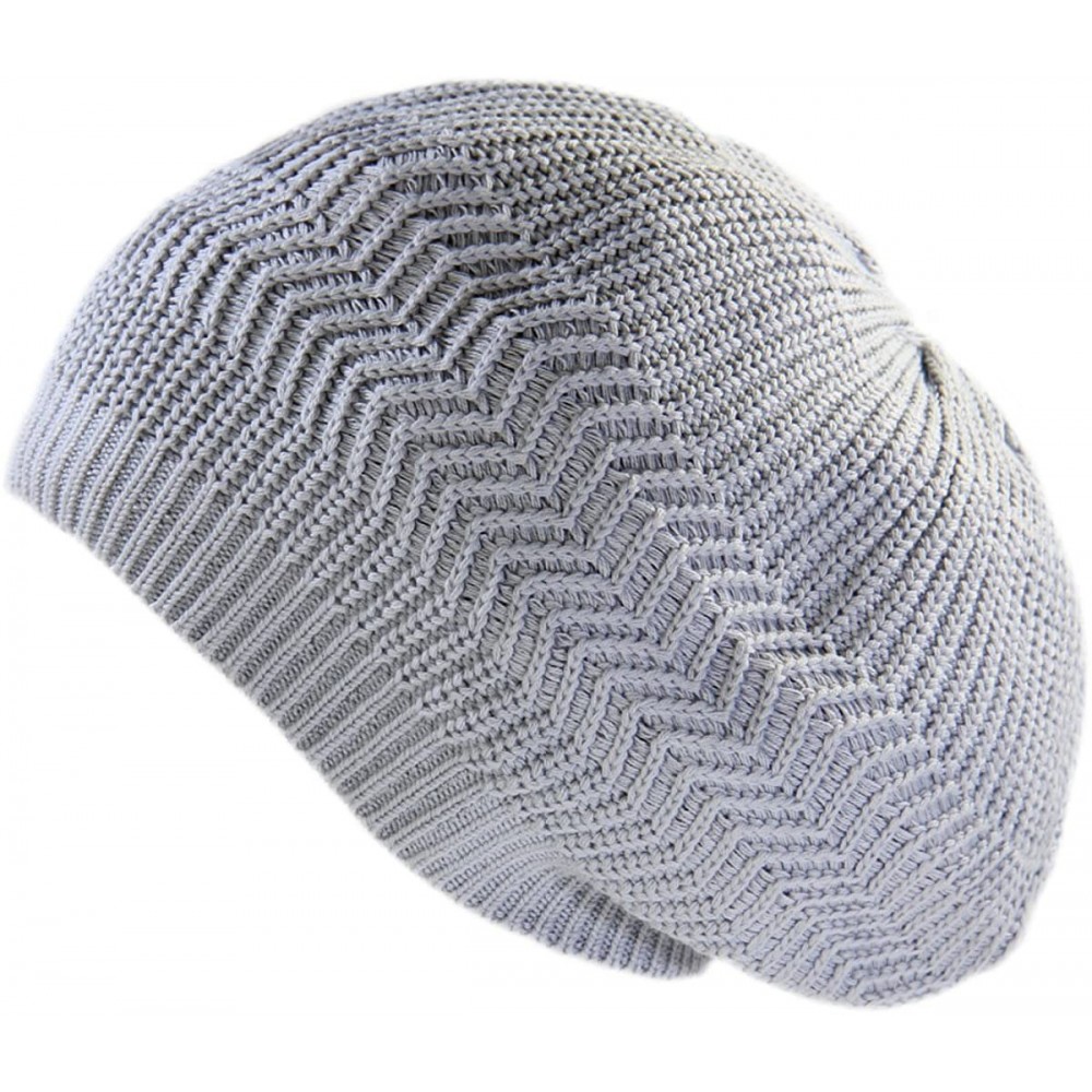 Skullies & Beanies Unisex Cotton Classic Rasta Beanie Tam - Silver Gray - CX189ZIK23Z $17.47