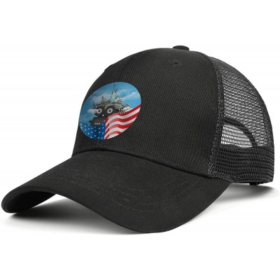 Baseball Caps Men/Women Duck Tongue Hats Lineman American Flag Electric Cable Lineman Adjustable Mesh Sandwich Cap - CO18UDYW...