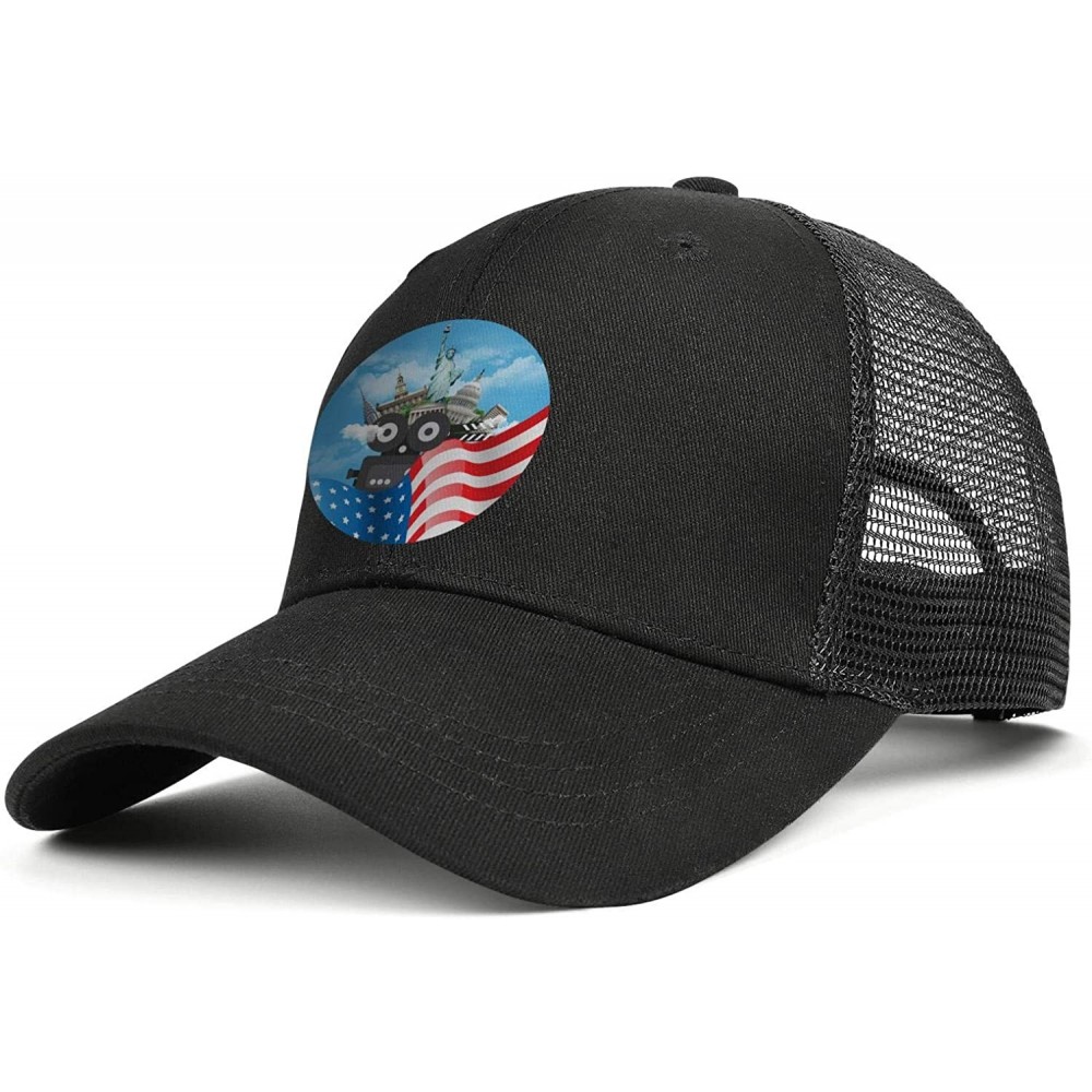 Baseball Caps Men/Women Duck Tongue Hats Lineman American Flag Electric Cable Lineman Adjustable Mesh Sandwich Cap - CO18UDYW...