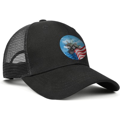 Baseball Caps Men/Women Duck Tongue Hats Lineman American Flag Electric Cable Lineman Adjustable Mesh Sandwich Cap - CO18UDYW...