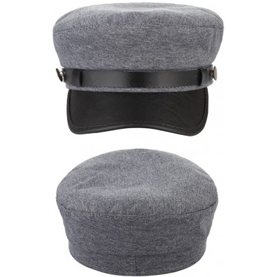 Berets Unisex Classic British Flat Top Fisherman Hat Cotton Breton Fiddler Hat - Grey - CE18HEKOXE6 $7.49