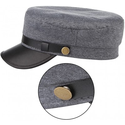 Berets Unisex Classic British Flat Top Fisherman Hat Cotton Breton Fiddler Hat - Grey - CE18HEKOXE6 $7.49
