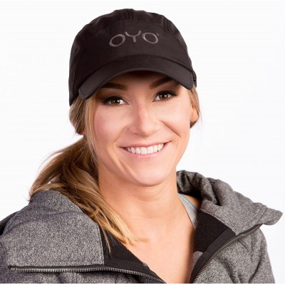 Baseball Caps Sport Cap - Adjustable Fit- Quick Dry- Men and Women - Black With Grey Logo - CF18C99Y52M $35.22