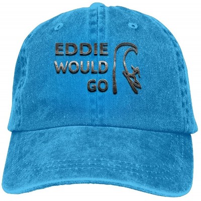Cowboy Hats Eddie Would Go Trend Printing Cowboy Hat Fashion Baseball Cap for Men and Women Black - Royalblue - CW180H8LROX $...