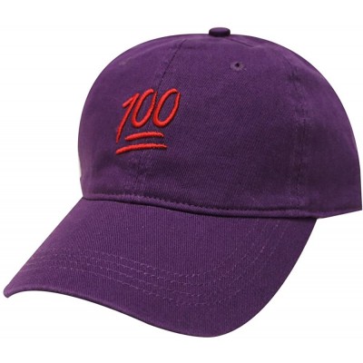 Baseball Caps Emoji 100 Cotton Baseball Dad Caps - Purple - CU12MZFBB6A $10.23