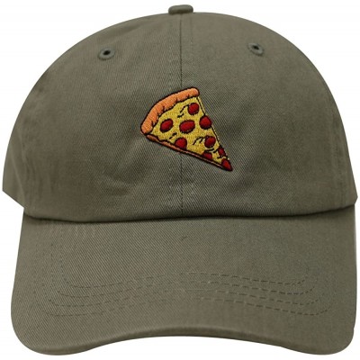 Baseball Caps Pepperoni Pizza Cotton Baseball Dad Caps - Olive - CK12LLUVUET $14.31