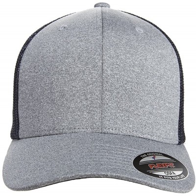 Baseball Caps Men's Melange Stretch Mesh Cap - Heather/Navy - C318E4Q5683 $11.76