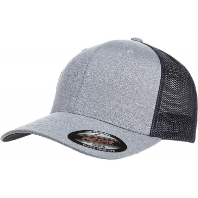 Baseball Caps Men's Melange Stretch Mesh Cap - Heather/Navy - C318E4Q5683 $11.76