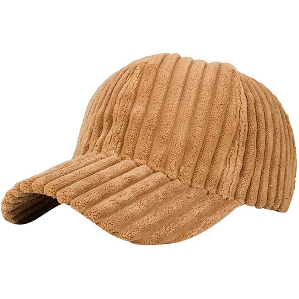 Balaclavas Women Men Corduroy Baseball Cap Snapback Hip Hop Flat Hat Polo Trucker Unisex Headwear - Brown - CU18I3KU4TY $11.02