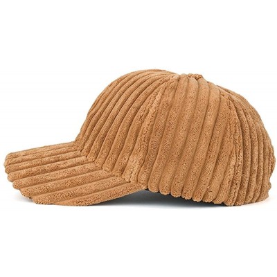 Balaclavas Women Men Corduroy Baseball Cap Snapback Hip Hop Flat Hat Polo Trucker Unisex Headwear - Brown - CU18I3KU4TY $11.02