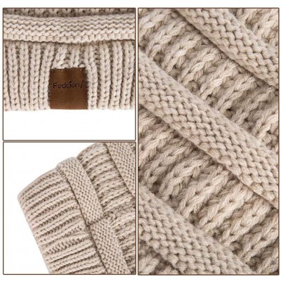 Skullies & Beanies Slouchy Beanie Hat for Women- Winter Warm Knit Oversized Chunky Thick Soft Ski Cap - Black+pink - CS18X7TW...