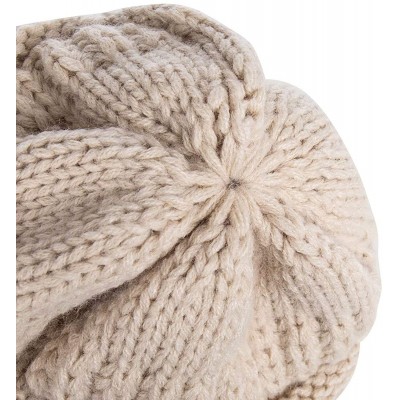 Skullies & Beanies Slouchy Beanie Hat for Women- Winter Warm Knit Oversized Chunky Thick Soft Ski Cap - Black+pink - CS18X7TW...