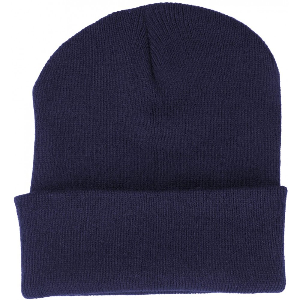 Skullies & Beanies Beanie Hats Assorted Colors Long Skull Caps - Navy - CL188CISL8E $9.51