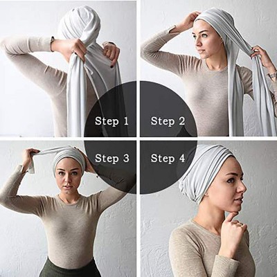 Cold Weather Headbands Head Wraps Turbans Stretch Jersey Knit Headwraps Wrap Scarf Turban Tie for Women - Black - CB18QYC8GY5...