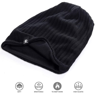 Skullies & Beanies Mens Slouchy Beanie Hat Summer Oversized Knit Cap for Women Winter Skull Cap B309 - Black - C918XK5AWXA $1...