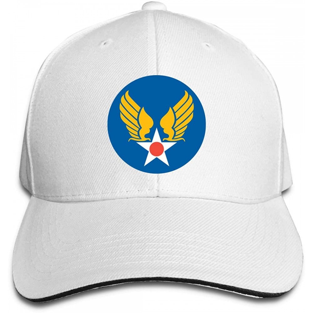 Baseball Caps US Army Air Corps Hap Arnold Wings Adjustable Hat Baseball Cap Sandwich Cap - White - CS18TUE6HDE $21.86