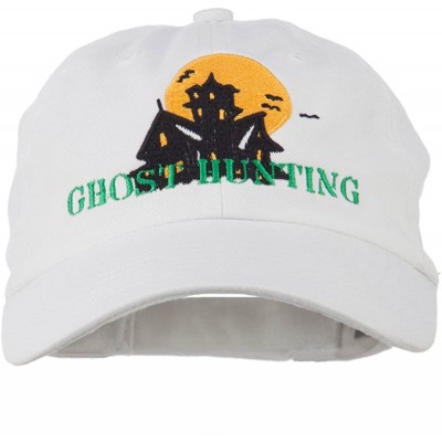 Baseball Caps Halloween Ghost Hunting Embroidered Pet Spun Cap - White - C311ONZBQCB $23.88