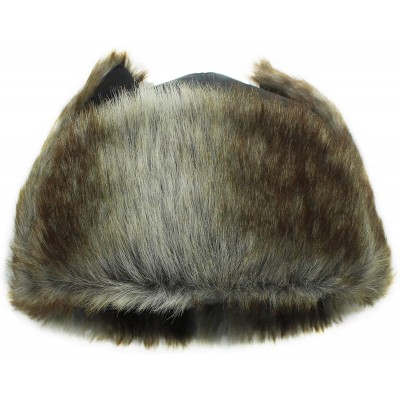 Bomber Hats Oudoor Unisex Faux Fur Lined Trapper Hat Warm Windproof Winter Russian Hats - Black+brown Fur - CP12N7D3675 $18.34